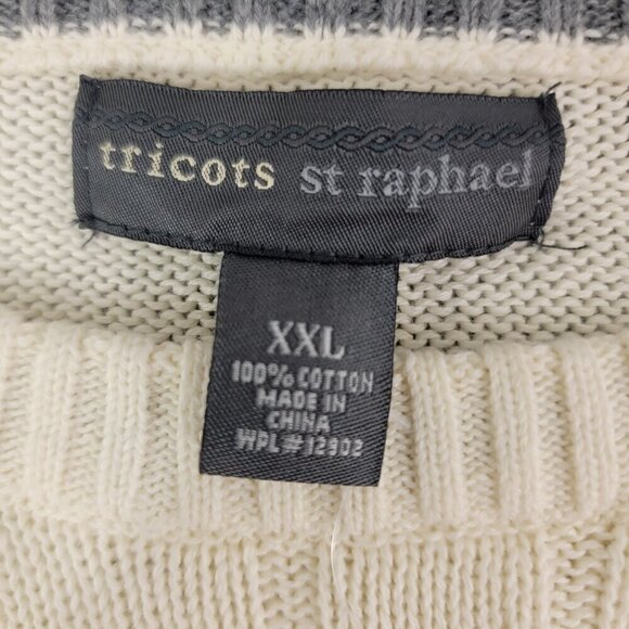 Tricots St. Raphael Men’s Size 2XL Cotton Pullover Crew Neck Vanilla Sweater NWT - Picture 3 of 16
